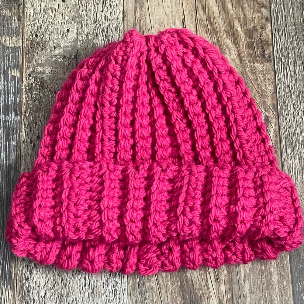 Cozy handmade Pink Knit Beanie for Kids